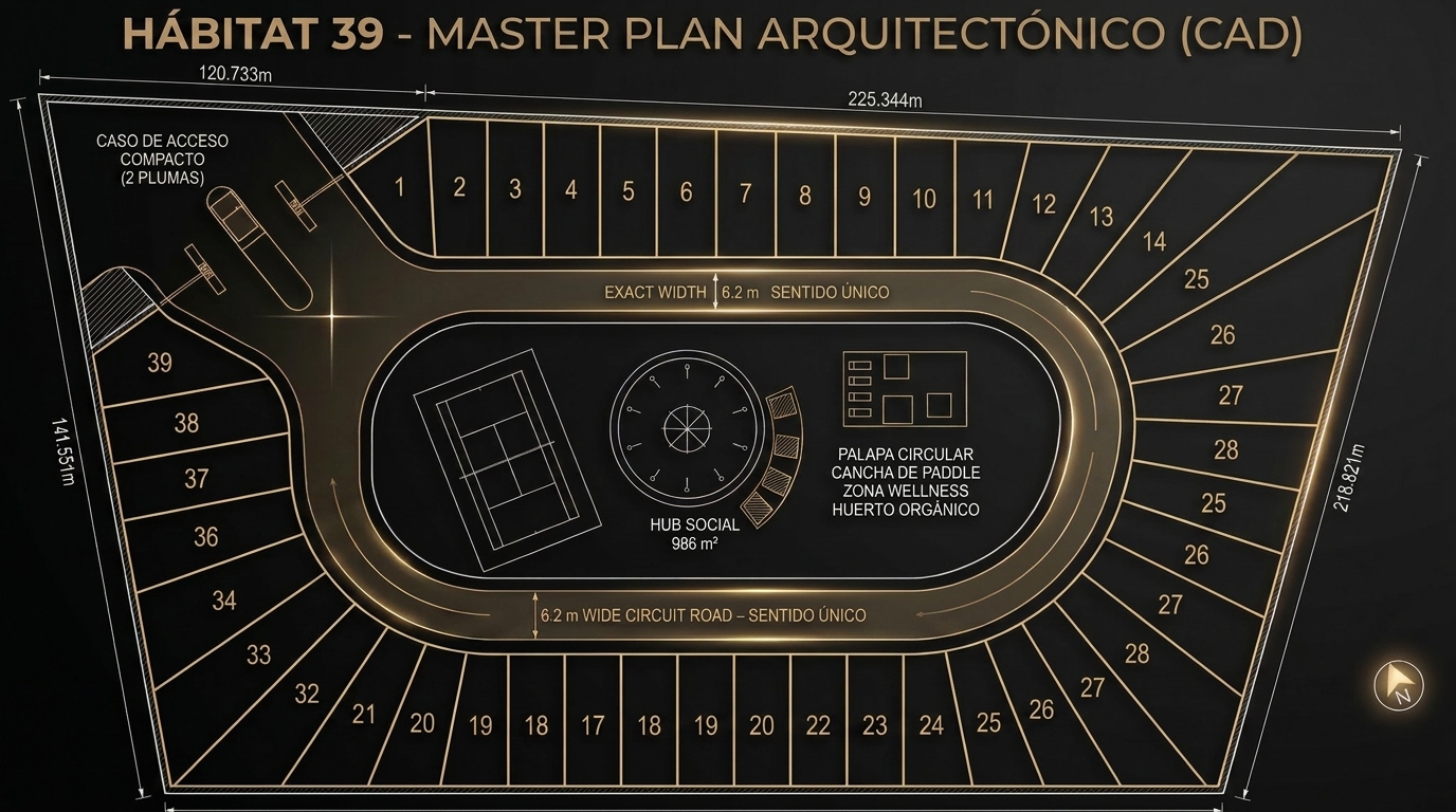 Vista aérea del masterplan de Hábitat 39